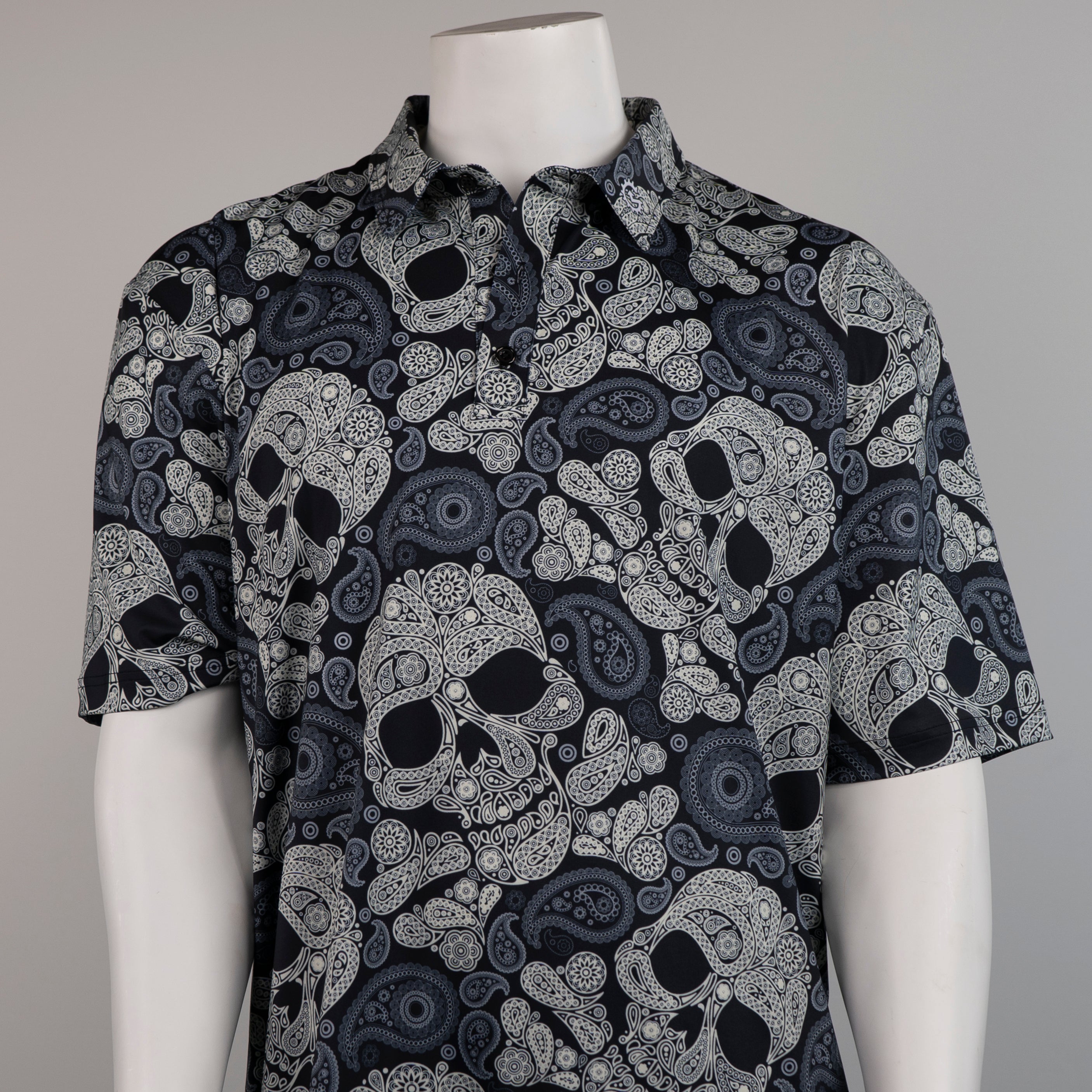 Skull Damask Pattern - Grey