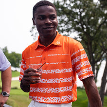 Load image into Gallery viewer, Orange Gradient with White Bubble Stripes